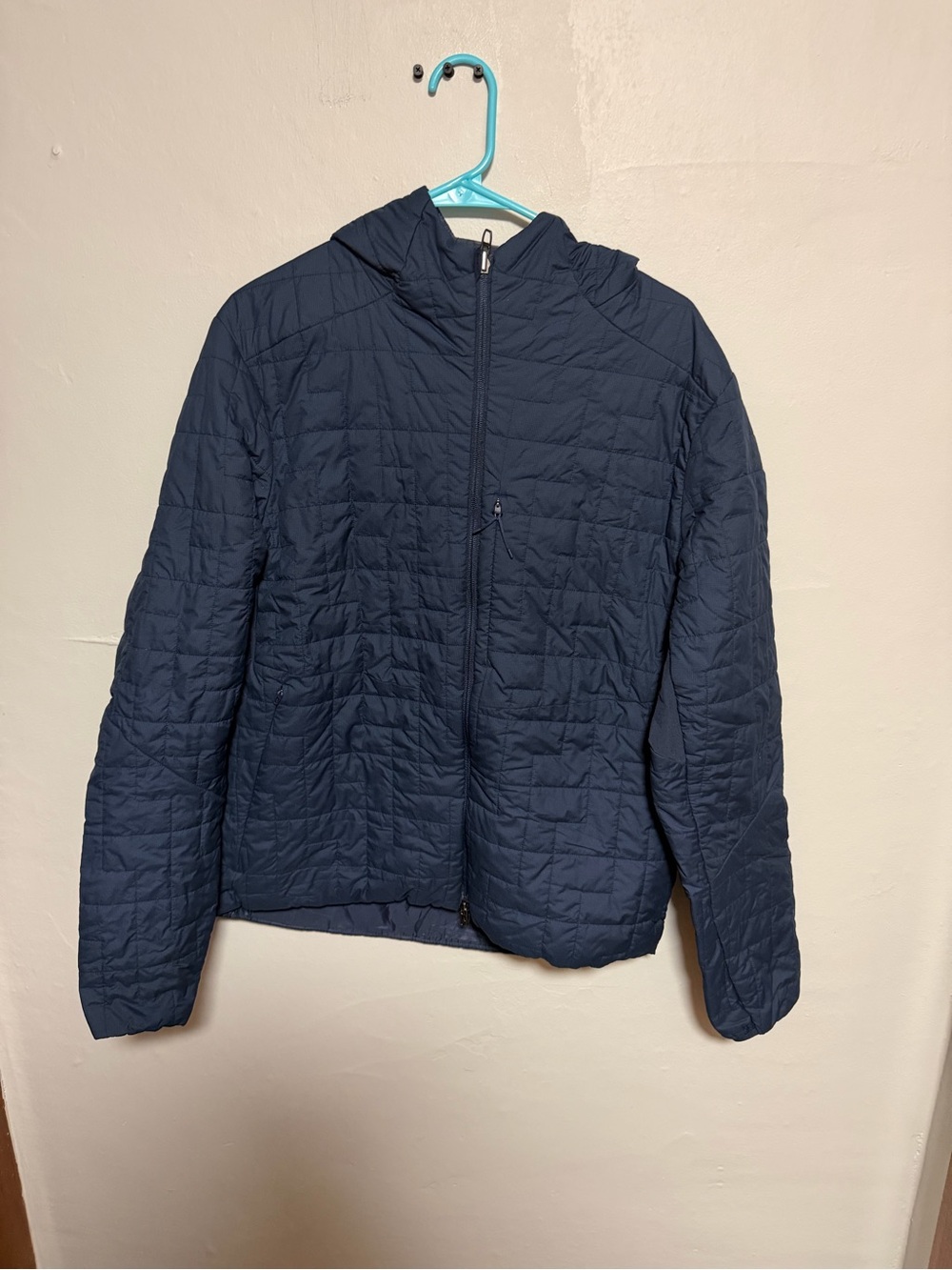 Quilted Hooded Jacket - Navy Blue
